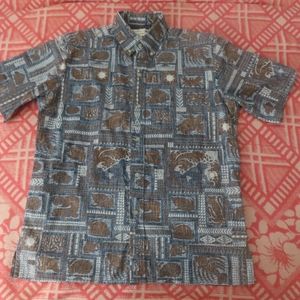 RARE Reyn Spooner SMALL Dietrich Varez Fish Hawaiian Aloha Shirt Blue Lobster M